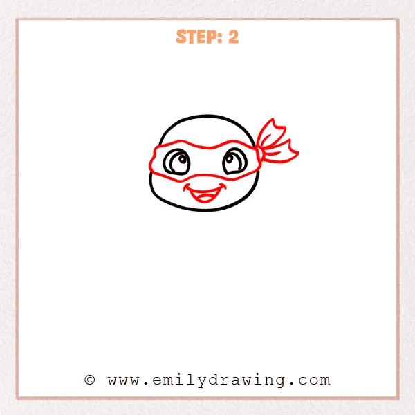how to draw a ninja turtle - Step 2